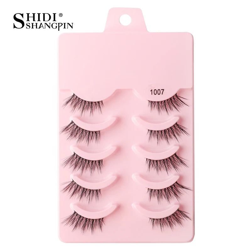 SHIDISHANGPIN 5/10Pairs False Lashes Cat Eye Eyelashes Eyelash Extension 3D Mink Half Lashes Natural Makeup faux Cils maquiagem - Blinksy
